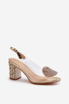 Transparent Sandals with Gold Stiletto Heels MR38-112