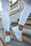 Leather Women's Wedge Sneakers White Phiness