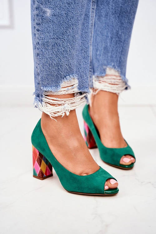 Sergio Leone PB135 Green suede pumps