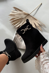 Women's Platform Ankle Boots with Decorative Detail Black Marivana