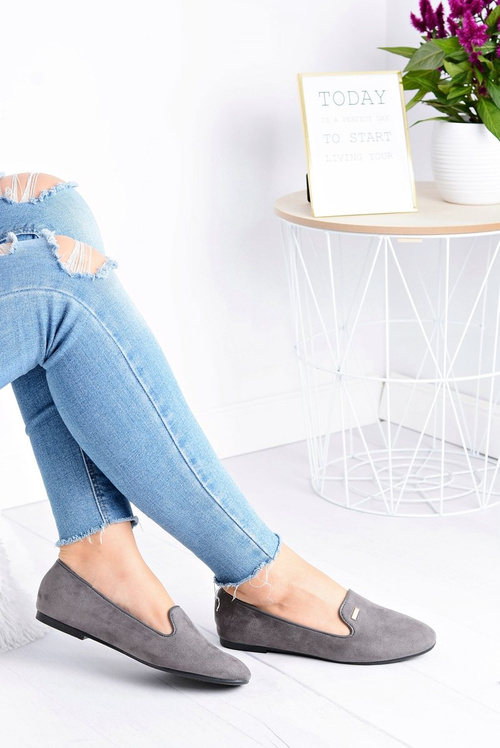 Neala Women's Grey Suede Ballerinas