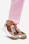 Women Sneakers On Massive Platform Leopard Beige Tamorniel