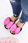 Black Women's Flip Flops Lu Boo Large Pink Floppy Cocards Floppy