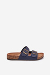 Women's cork platform sandals with buckles navy Vesina