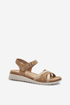 Comfortable and Lightweight Women's Sandals with Velcro Inblu CN000041 Beige-Gold