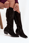 Cowboy Boots Made From Natural Suede Lined Zazoo 4225 Black