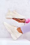 Sneakersy Buty Sportowe Skarpetkowe Jasnobeżowe Nolene