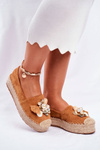 Women’s Espadrilles On Platform Linen Camel Denver