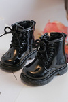 Children's Boots Laquered With Zipper Black Tibbie