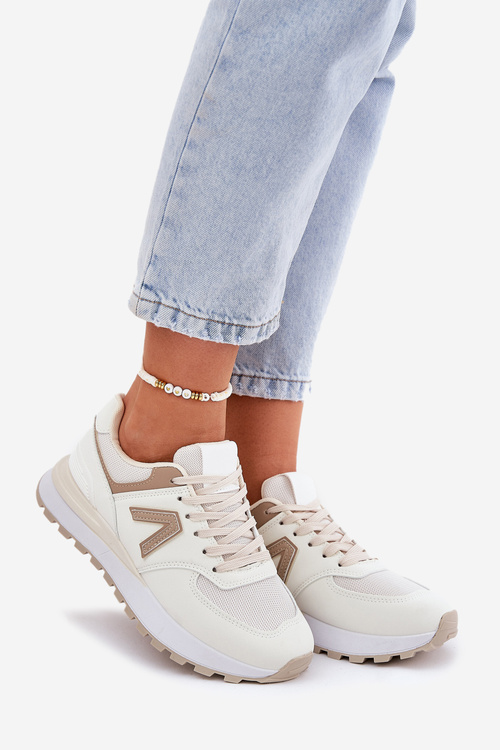 Women's Sports Shoes Made Of Eco Leather Beige Berieta