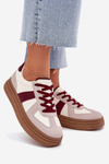 Ladies platform sneakers burgundy Dovina