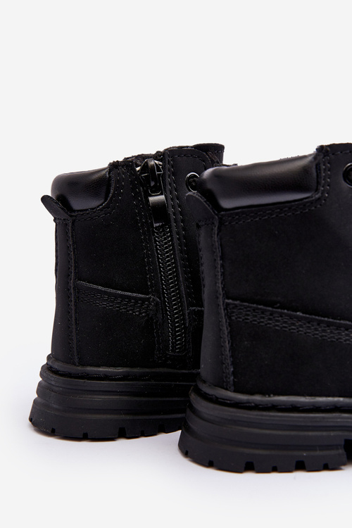 Children's Trapper Boots with Zip Black Bansi