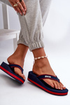 Women's Wedge Flip Flops by Big Star NN274A725 Navy Blue