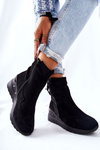 Boots On Heels Suede Black Athelaine