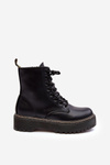 Women's Lace-up Trapper Boots Black Maddis