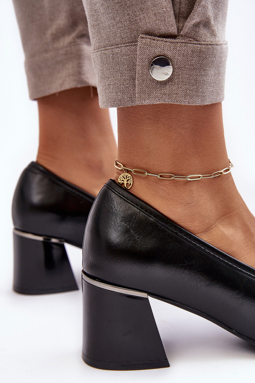 Leather Heels on a Stiletto Black Idona