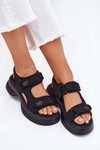 Women's Sandals With Golden Details Black Luvira