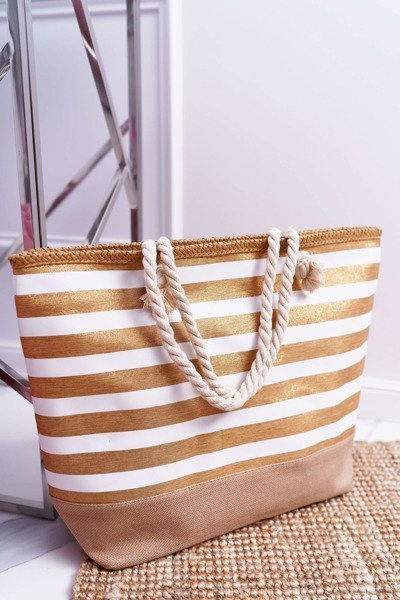 Large Beach Bag Shopper Handbag Gold