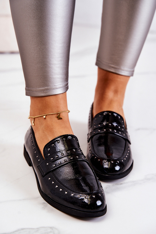 Laquered Loafers With Rhinestones La.Fi 210016B-LA Black