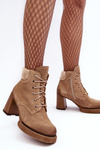 Lace-up Suede Ankle Boots Beige Lemar Flomes