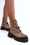 Leather Ankle Boots Women's Beige Lemar Anceria