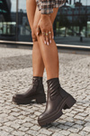 Women's Boots On Thick Heel And Platform Eco Leather Brown Elvianne