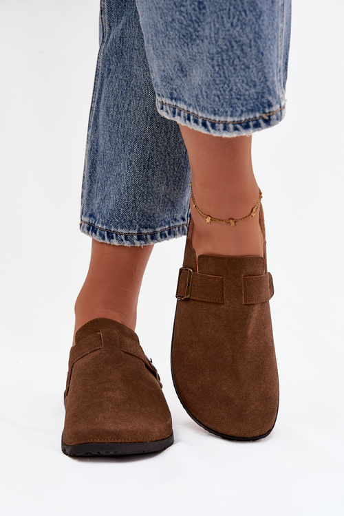 Women's slippers and platform slides with buckle Selio