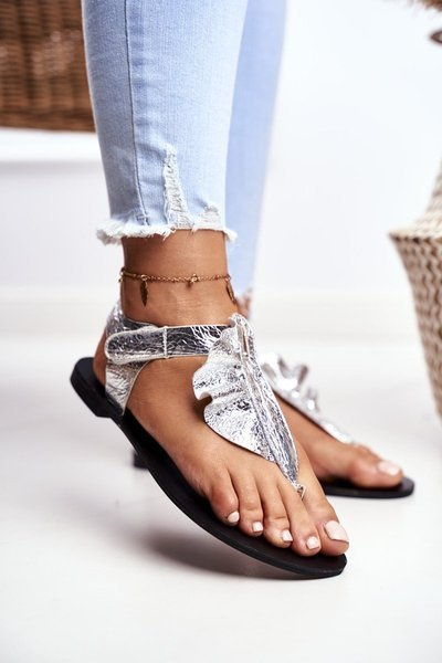Lu Boo Metallic Silver Sandals Japanese Velcro Lottie