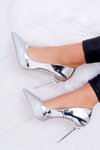 Women's Brocade Silver Stilettos Moreno
