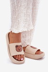 Women's Foam Slippers With Bear Beige Lalon