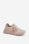Women's Leather Lightweight Sports Shoes Beige Eleonori