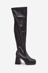 Fitted knee-high heeled boots dark brown Sanniraen