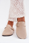 Women's Slippers and On Cork Platform With Buckle Light Beige Klarae