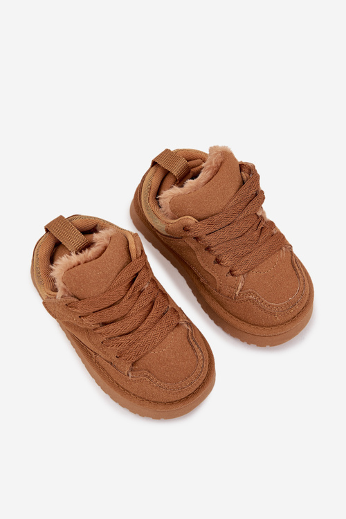 Sneakersy Dziecięce Ocieplane Futerkiem Camel Mireen