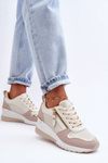 Women's Platform Sneakers Beige-White Sivan