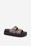 Womens Slippers With Buckles On Platform Zebra Nilatha
