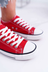 Women's Low Fabric Sneakers Red FreeTime