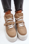 Sneakersy Skóra Naturalna Damskie Zazoo 3450 Beżowe