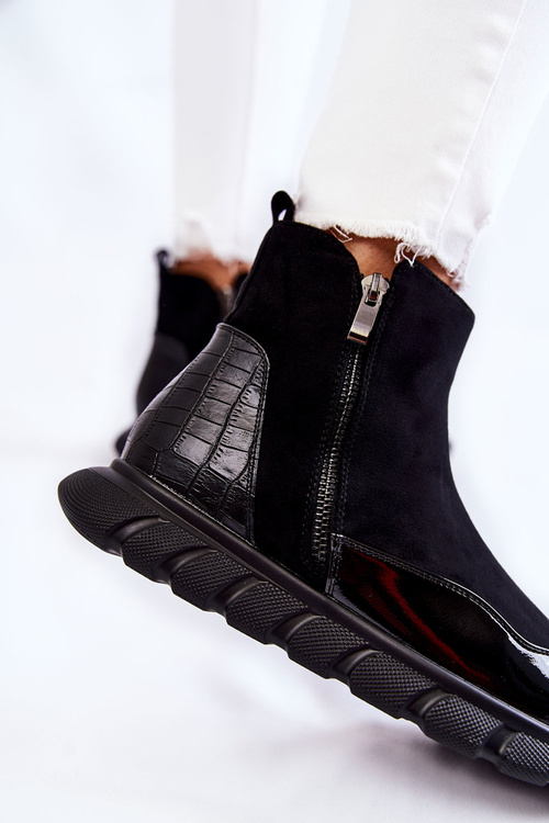 Botki Skóra Damskie Czarne Vinceza 23-10789