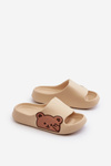 Light Foam Slippers With Bear Beige Relief