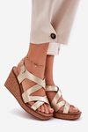 Wedge Sandals for Women Sergio Leone SK223 Gold