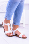 White Women's Flat Sandals Sunnyside