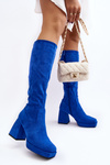 Women's insulated boots on a chunky heel in blue Layala