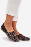 Leather Patterned Ballet Flats Maciejka T1929-71 Black