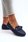 Classic Navy Blue Women's Moccasins Iramarie