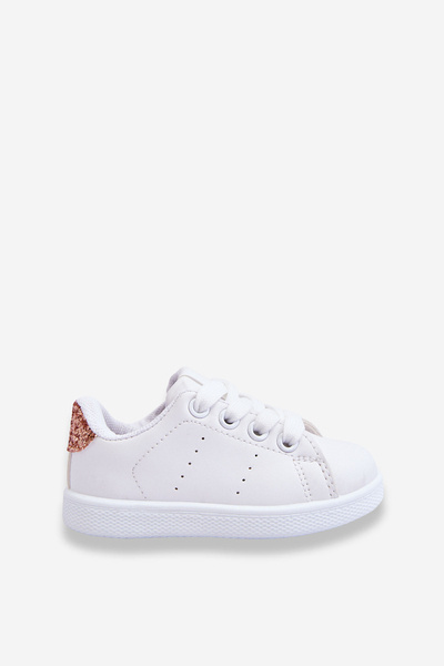 Children's Sport Shoes White and Rose Gold Glossy