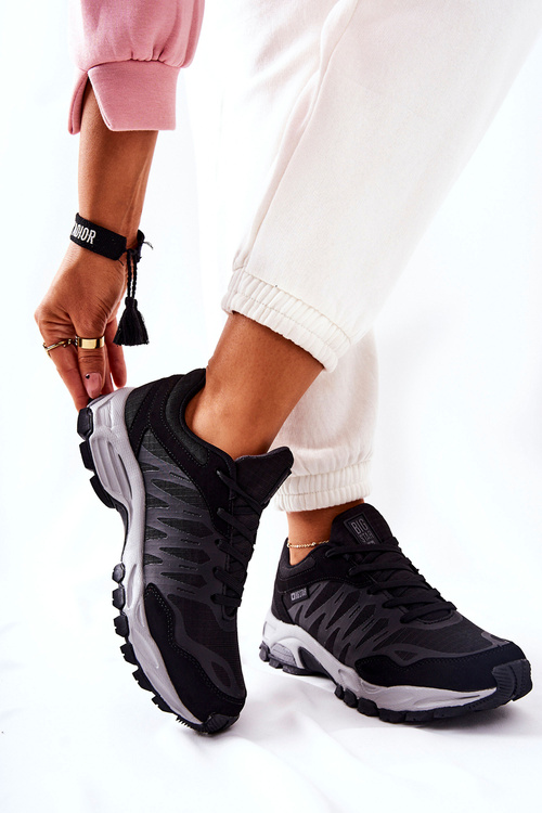 Buty Sportowe Memory Foam Wiązane Big Star Czarne GG274501