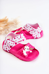 Children's light sandals with decorations Dark pink Trusty 
