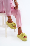 Women's Foam Slippers With Decorations On Thick Sole Lime Bremavia