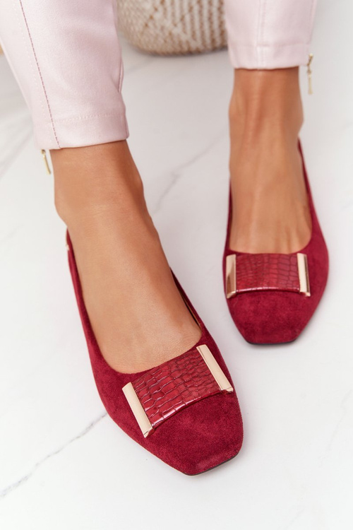 Suede Pumps On A Block Heel Sergio Leone PB142 Burgundy